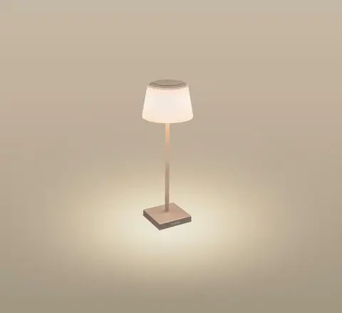 LED stolní lampy CENTURY Nabíjecí stmívatelné stolní LED svítidlo MARGO písková 4W 3000K IP54 USB