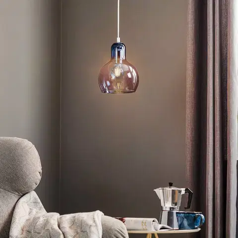 Závěsná světla TK Lighting Závěsné svítidlo Mango, modro-transparentní/stříbrné