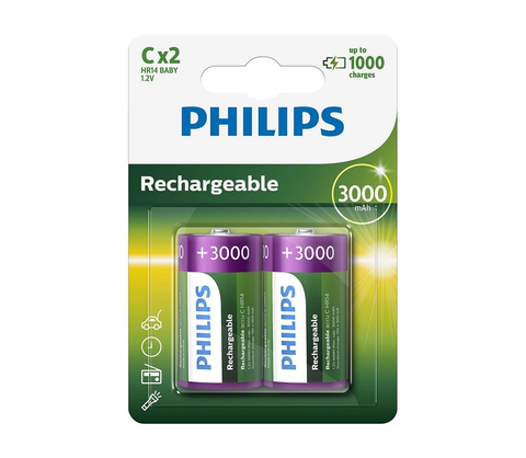 Baterie nabíjecí Philips Philips R14B2A300/10 - 2 ks Nabíjecí baterie C MULTILIFE NiMH/1,2V/3000 mAh 