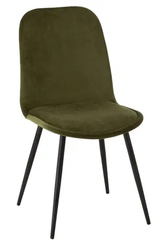 Jídelní stoly Zelená sametová jídelní židle Chair Claire Green - 46*44*86cm J-Line by Jolipa 96149