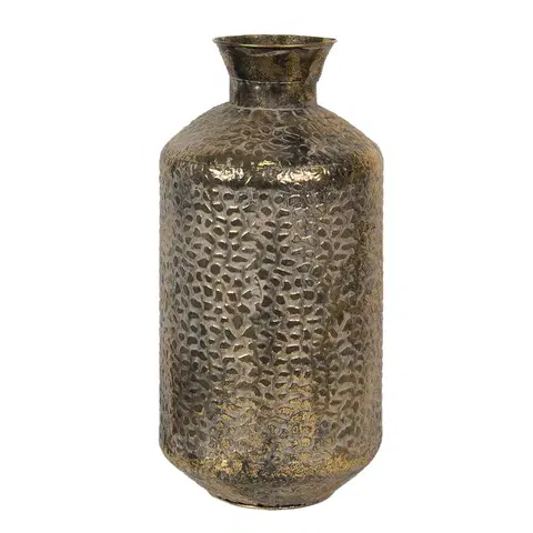 Dekorativní vázy Vysoká stříbrná kovová váza s reliéfem Marquite – Ø 26*56 cm Clayre & Eef 6Y3873