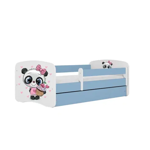 Dětské postýlky Kocot kids Dětská postel Babydreams panda modrá, varianta 80x180, se šuplíky, s matrací