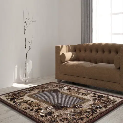 Vintage koberce Kvalitní hnědý koberec do obýváku