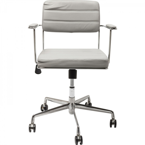 Otočné židle KARE Design Šedá čalouněná kancelářská židle Dottore