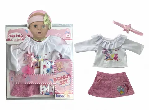 Hračky panenky MAC TOYS - Bílé triko se sukní na panenku 40-43 cm