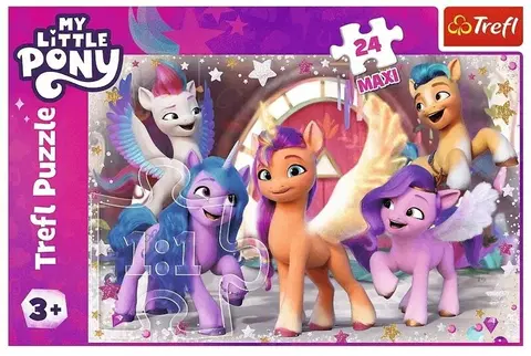 Hračky puzzle TREFL - Puzzle 24 Maxi - Veselý den Poníků / Hasbro, My Little Pony