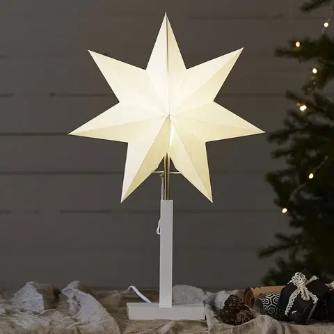 Vánoční světelná hvězda STAR TRADING Stojící hvězda Karo, výška 55 cm