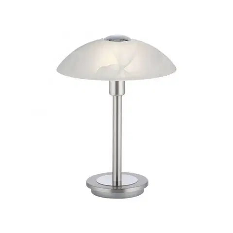 LED stolní lampy PAUL NEUHAUS LED stolní lampa stříbrná alabastrový dekor sklo 3 krokové stmívání dotykovým stmívačem 3000K PN 4026-55