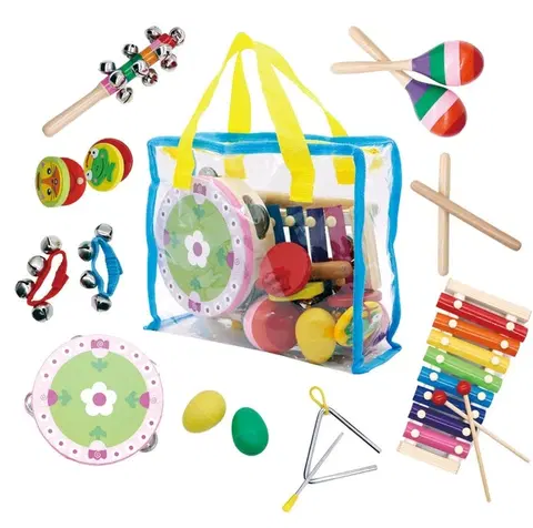 Hudební nástroje pro děti ECOTOYS Sada hudebních nástrojů pro děti + taška