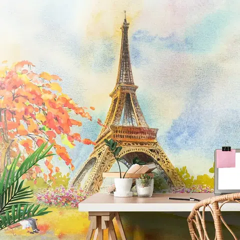 Samolepící tapety Samolepící tapeta Eiffelova věž v pastelových barvách