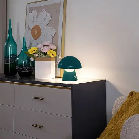 Stolní lampy Lindby Lindby LED dobíjecí stolní lampa Nevijo, benzín, USB, dotykový stmívač