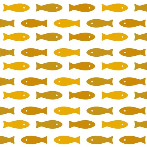Ubrousky 20ks papírových ubrousků s dekorem okrových rybek  - 33*33 cm J-Line by Jolipa 1450