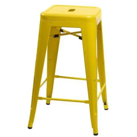 Výprodej nábytku skladem ArtD Barová židle PARIS 66 cm inspirovaná Tolix | žlutá