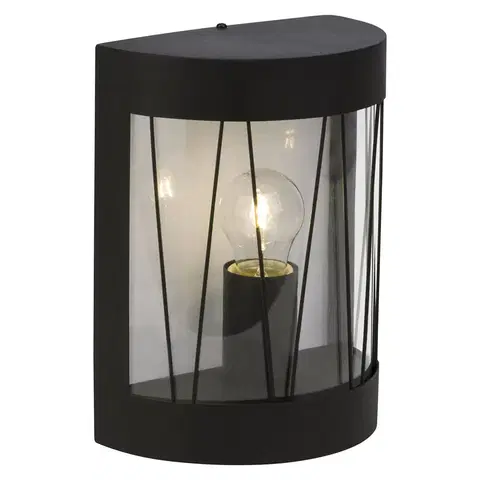 Venkovní nástěnná svítidla Brilliant Venkovní nástěnné světlo Reed černá půlkulatý tvar
