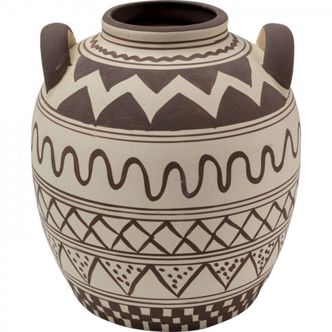 Keramické vázy KARE Design Hnědobílá keramická váza Nio 20cm