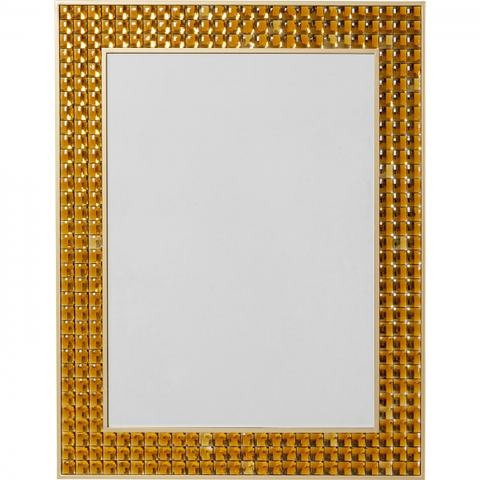 Nástěnná zrcadla KARE Design Nástěnné zrcadlo Crystals - mosazné, 80x100cm