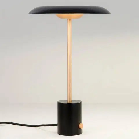 Stolní lampy FARO BARCELONA LED stolní lampa Hoshi se stmívačem, černá-měď