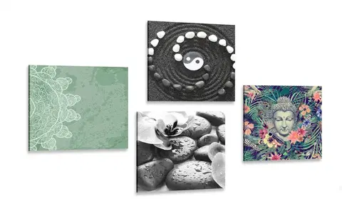 Sestavy obrazů Set obrazů Feng Shui v netradiční kombinaci