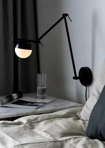 Nástěnné lampy ve skandinávském stylu NORDLUX nástěnné svítidlo Contina 5W G9 černá opál 2010971003