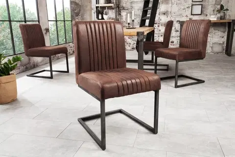 Luxusní jídelní židle Estila Designové křeslo Inspirativní hnědé