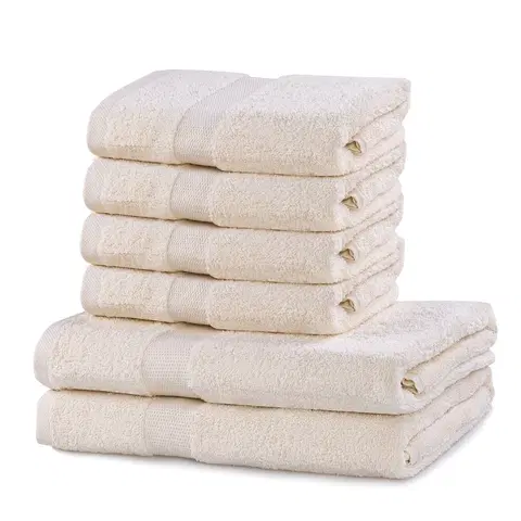 Ručníky Sada ručníků DecoKing MARINA ecru, velikost 2*70x140+4*50x100