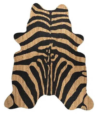 Koberce a koberečky Černo-hnědý jutový koberec Zebra - 150*170*1cm Mars & More JHJVKKZ160