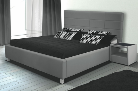 Postele Čalouněná postel GARGE 9 180 cm, světle šedá látka