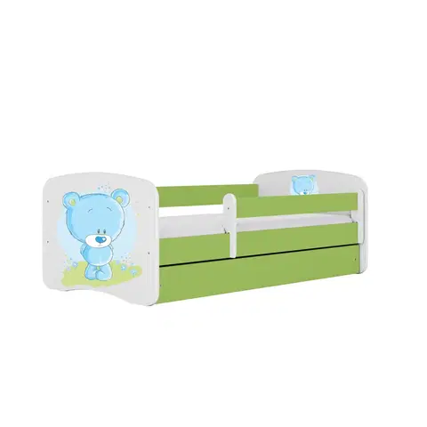 Dětské postýlky Kocot kids Dětská postel Babydreams medvídek zelená, varianta 80x160, se šuplíky, s matrací