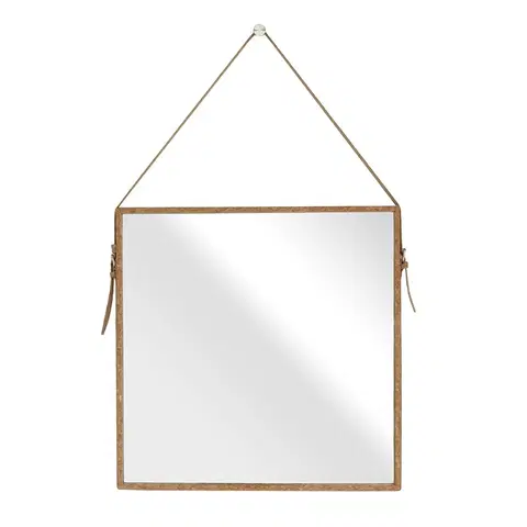 Zrcadla HOMEDE Nástěnné zrcadlo Tozal hnědé, velikost 50x50x3