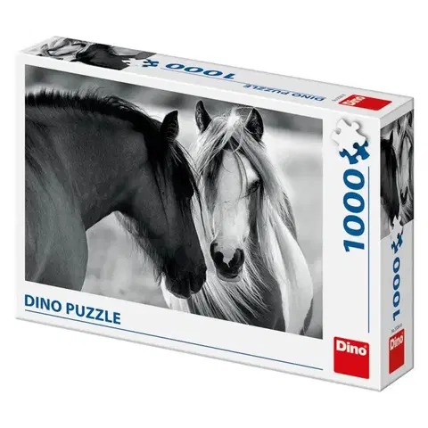 Hračky puzzle DINO - Puzzle Černobílé koně 1000D