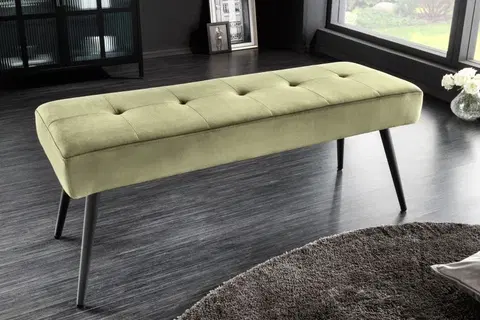 Stylové a luxusní lavice Estila Moderní lavice Soreli olivově zelený samet 100cm