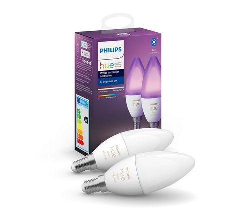 Svítidla Philips SADA 2x LED Stmívatelná žárovka Philips Hue WHITE AND COLOR E14/5,3W/230V 