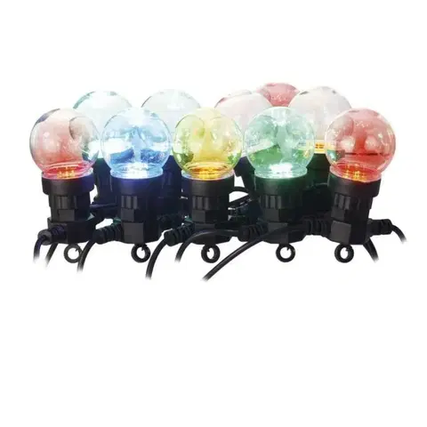 LED řetězy EMOS LED světelný řetěz – 10x párty žárovky, 5 m, venkovní i vnitřní, multicolor DCPM01
