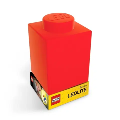Hračky LEGO LED LITE - Classic Silikonová kostka noční světlo -  červená