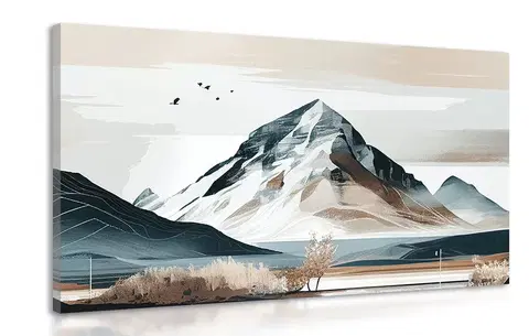 Obrazy hory Obraz malebné hory ve skandinávském stylu