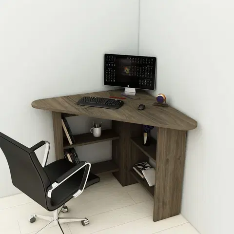Kancelářské a psací stoly Psací stůl CORNER ořech rohový