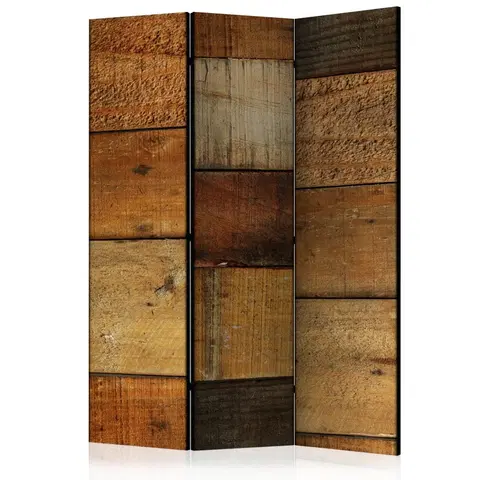 Paravány Paraván Wooden Textures Dekorhome 135x172 cm (3-dílný)