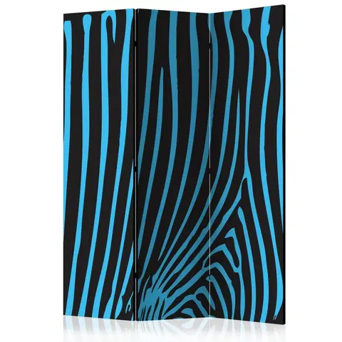 Paravány Paraván Zebra pattern (turquoise) Dekorhome 135x172 cm (3-dílný)