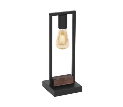 Lampy    108004 - Stolní lampa HARD 1xE27/11W/230V dřevo/černá 