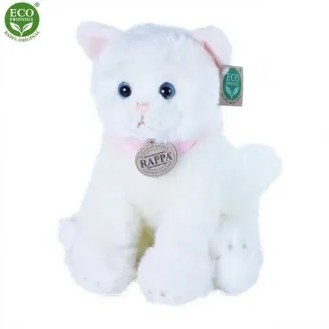 Plyšáci Rappa Plyšová kočka sedící bílá 25 cm 