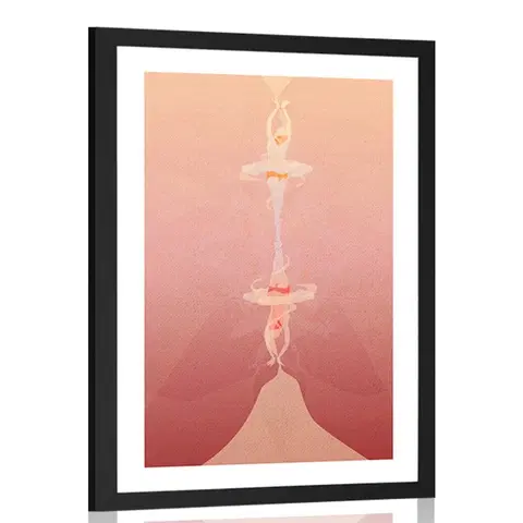 Motivy z naší dílny Plakát s paspartou tanec baletky