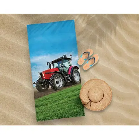 Ručníky Plážová osuška, Červený traktor