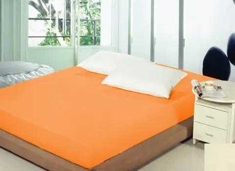 Ložní prostěradla Prostěradla na postel světle oranžové barvy