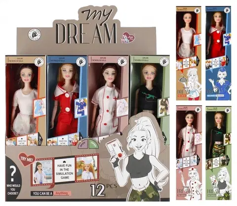 Hračky panenky MEGA CREATIVE - Panenka v stejnokroji 29cm, Mix produktů