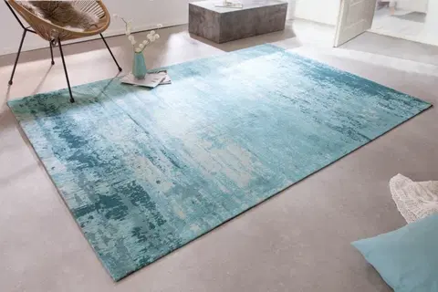 Designové a luxusní koberce Estila Retro designový koberec Vernon tyrkysové barvě obdélníkového tvaru 240cm
