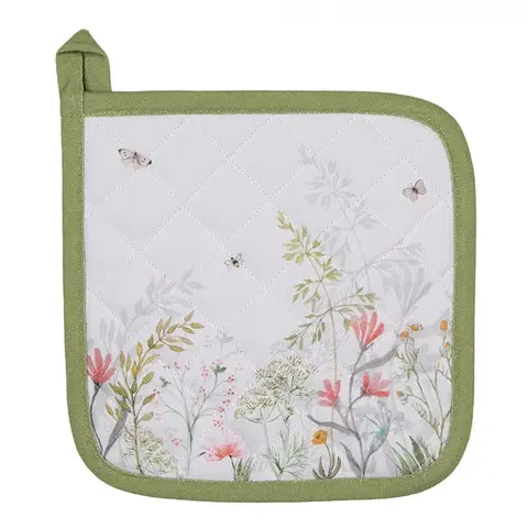 Chňapky Bavlněná chňapka - podložka s lučními květy Wildflower Fields - 20*20 cm Clayre & Eef WFF45