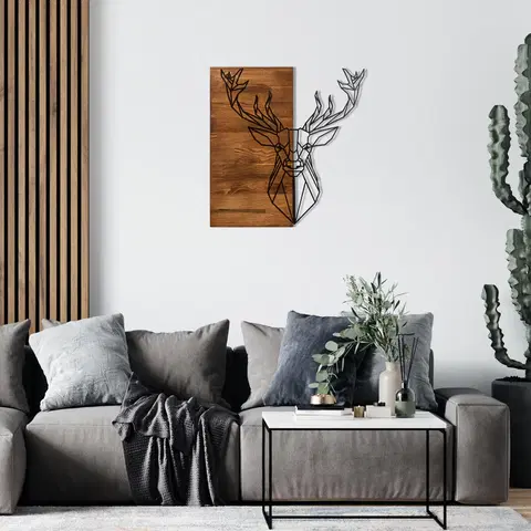 Nástěnné dekorace Nástěnná dekorace dřevo JELEN HLAVA 56 x 58 cm