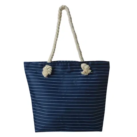 Nákupní tašky a košíky Modro bílá proužkovaná plážová taška - 45*35 cm Clayre & Eef JZBG0219