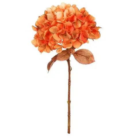Květiny Umělá květina Hortenzie oranžová, 17 x 34 cm
