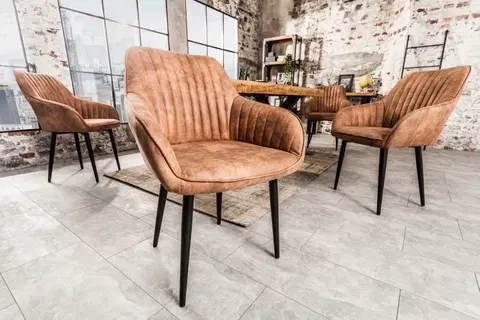 Luxusní jídelní židle Estila Designová židle Timeless Comfort hnědá